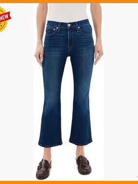 Petite Stretch Flare Crop Jeans, 9.75in Rise, 24.75in Inseam